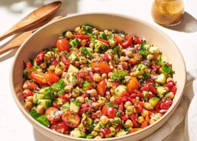 طرز تهیه سالاد نخود مدیترانه ای خوش طعم در کمتر از 30 دقیقه